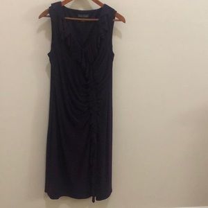 Plum Rouched midi Dress